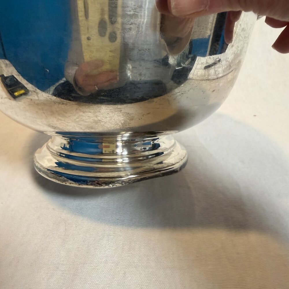 Cooper Bros Sheffield Silverplate Bowl Vintage England Rope Edge Pedestal - Picture 6 of 7